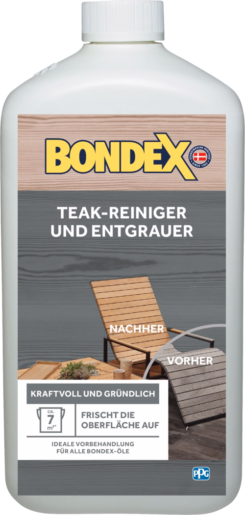 Reiniger und Entgrauer für Teakhölzer