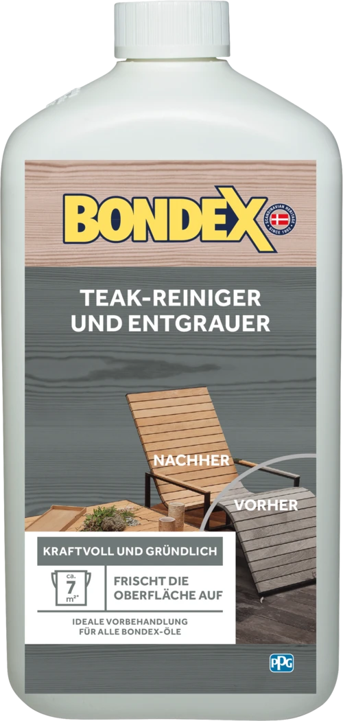 Reiniger und Entgrauer für Teakhölzer